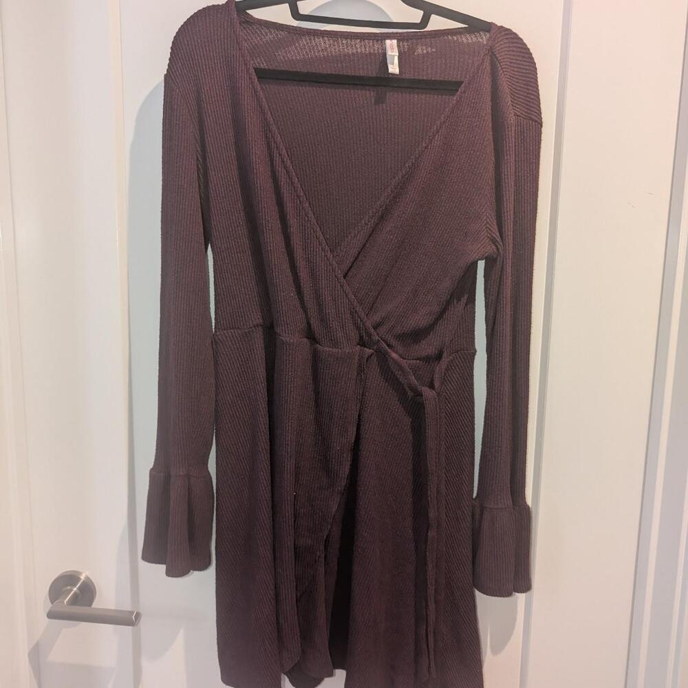 Burgundy purple dress Size L #burgundy #dress